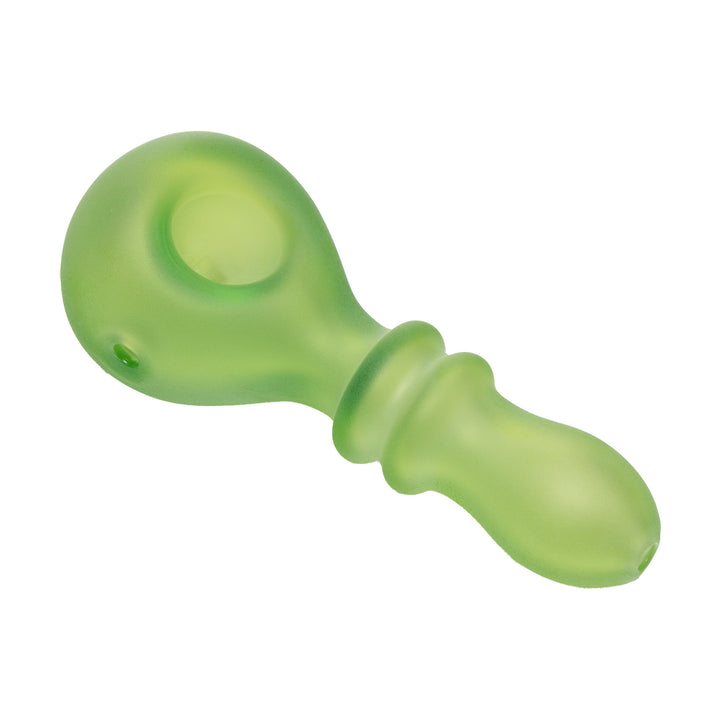 Human Grade Double Ring Spoon Hand Pipe (Matrix Green Sandblasted)