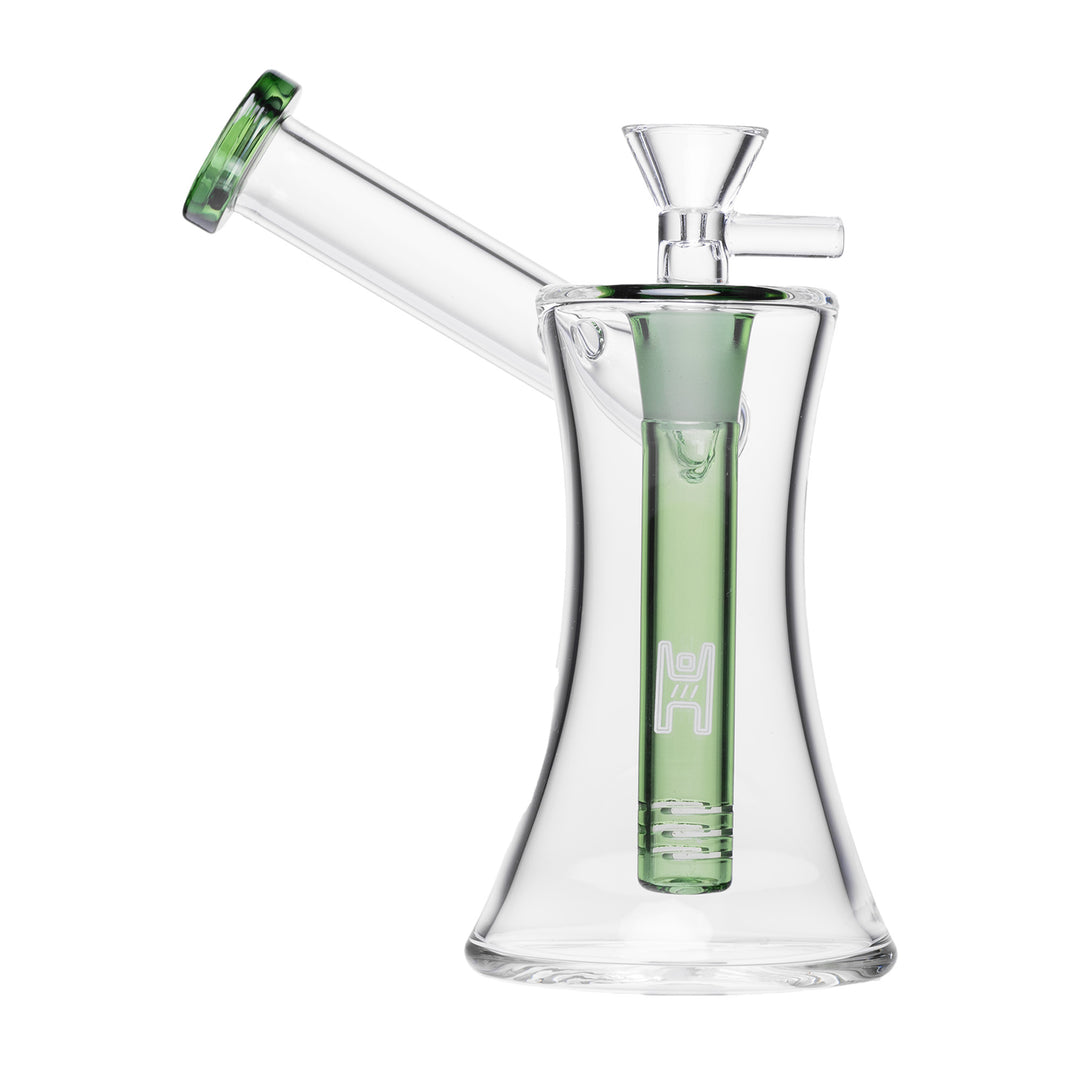 Human Grade 6" Houseglass Sidecar (Clear with Green)