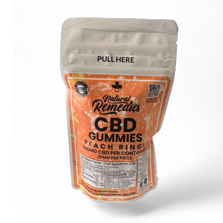 Full Spectrum CBD Peach Ring Gummies (500mg)