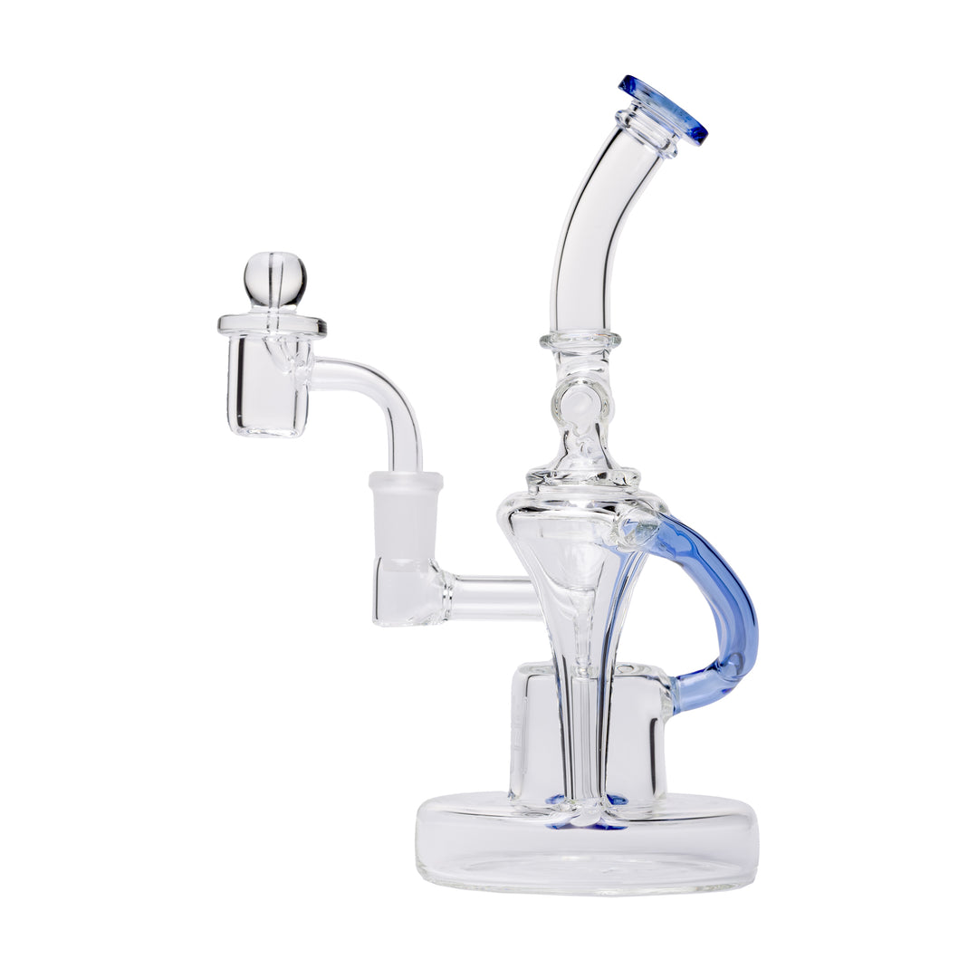 Human Grade 8.5" Dualing Recycler Dab Rig (Blue)