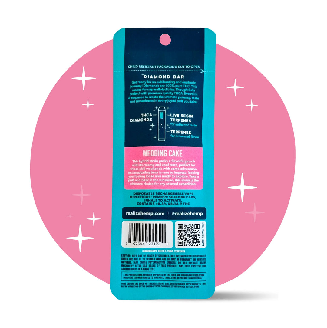 Wedding Cake THCA Live Resin Diamond Bar (2G Disposable Vape)