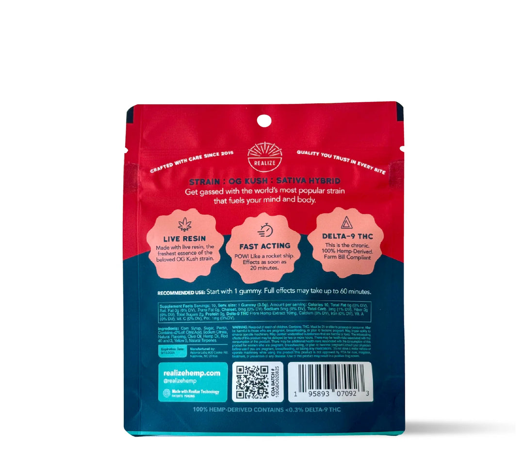Realize Live Resin Gummies, Blood Orange - OG Kush