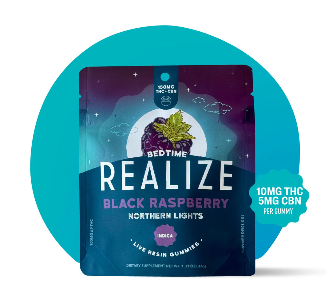 Realize Bedtime Gummies, Black Raspberry - Northern Lights + CBN