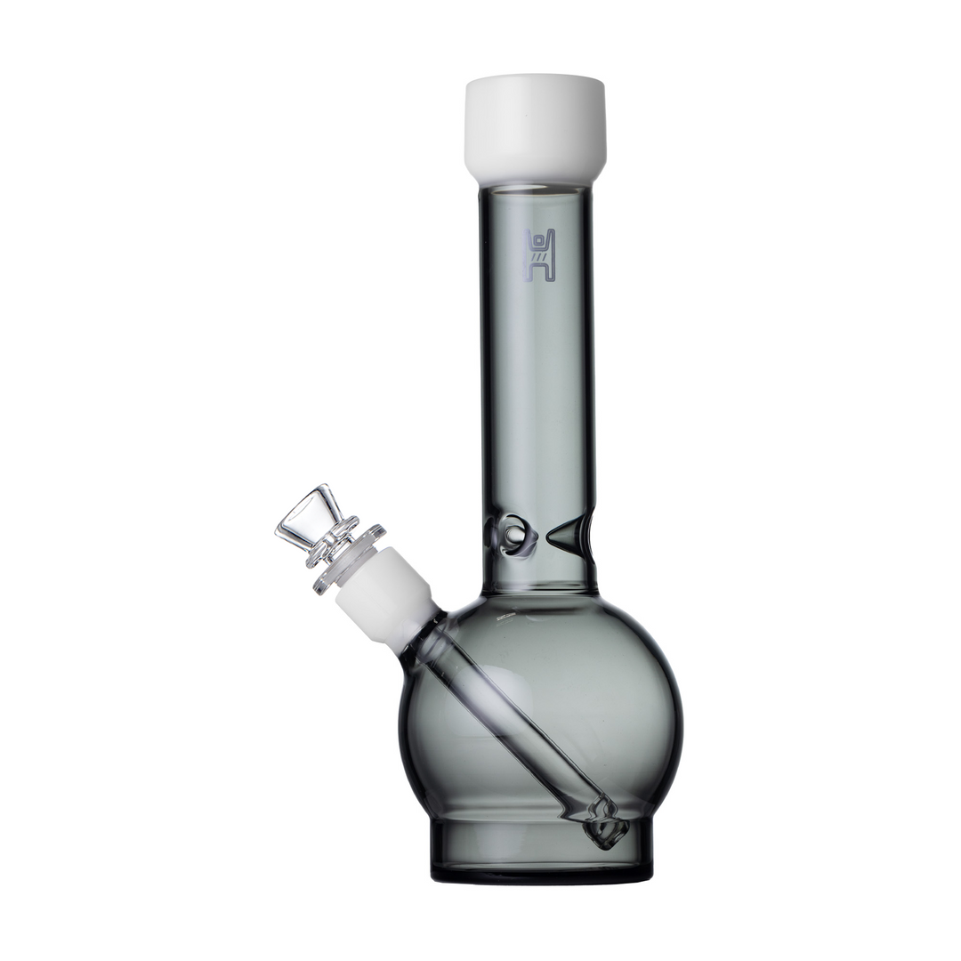 Human Grade 12" Ball Water Pipe (Smoke & White)