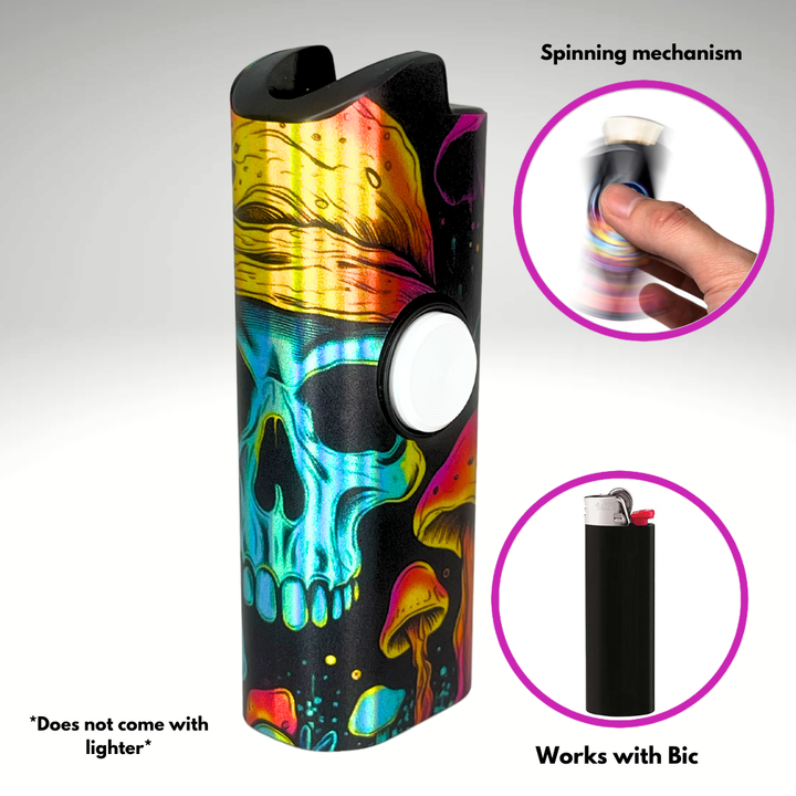 Fidget Spinner Lighter Case (Skull Mushroom)