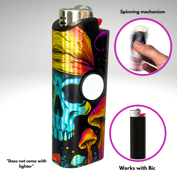 Fidget Spinner Lighter Case (Skull Mushroom)