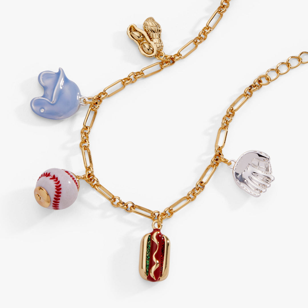 'Take Me Out to the Ballgame' Baseball Charm Bracelet