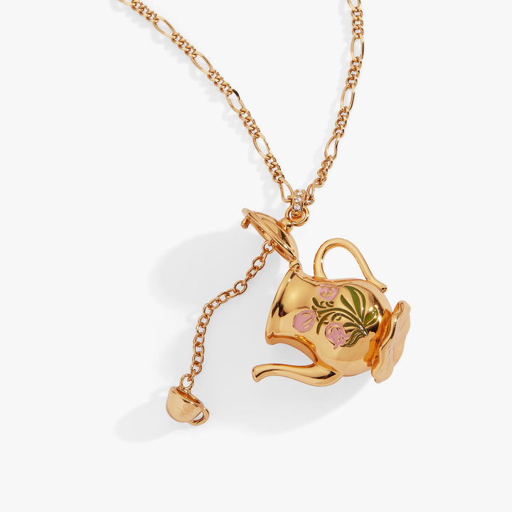 Tea Party Kettle Locket Pendant Necklace