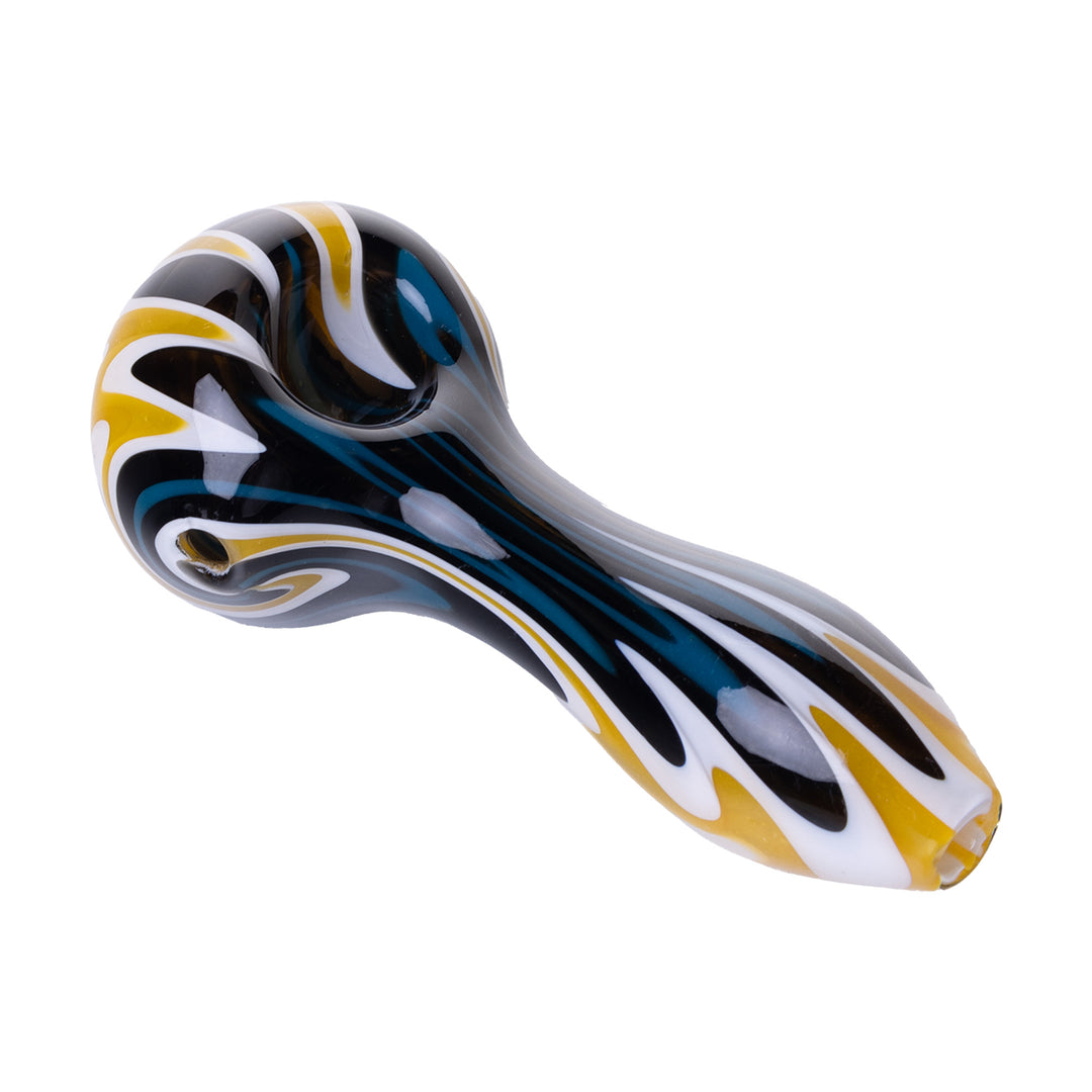 Human Grade Spoon Pipe Model A (Blue & Yellow Wig Wag)