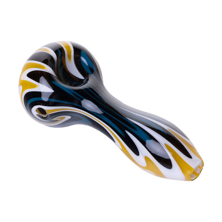 Human Grade Spoon Pipe Model A (Blue & Yellow Wig Wag)