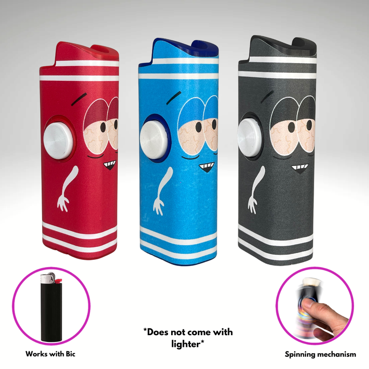 Towelie Pack "Blue, Black, Red" Fidget Spinner Lighter Case for Bic®