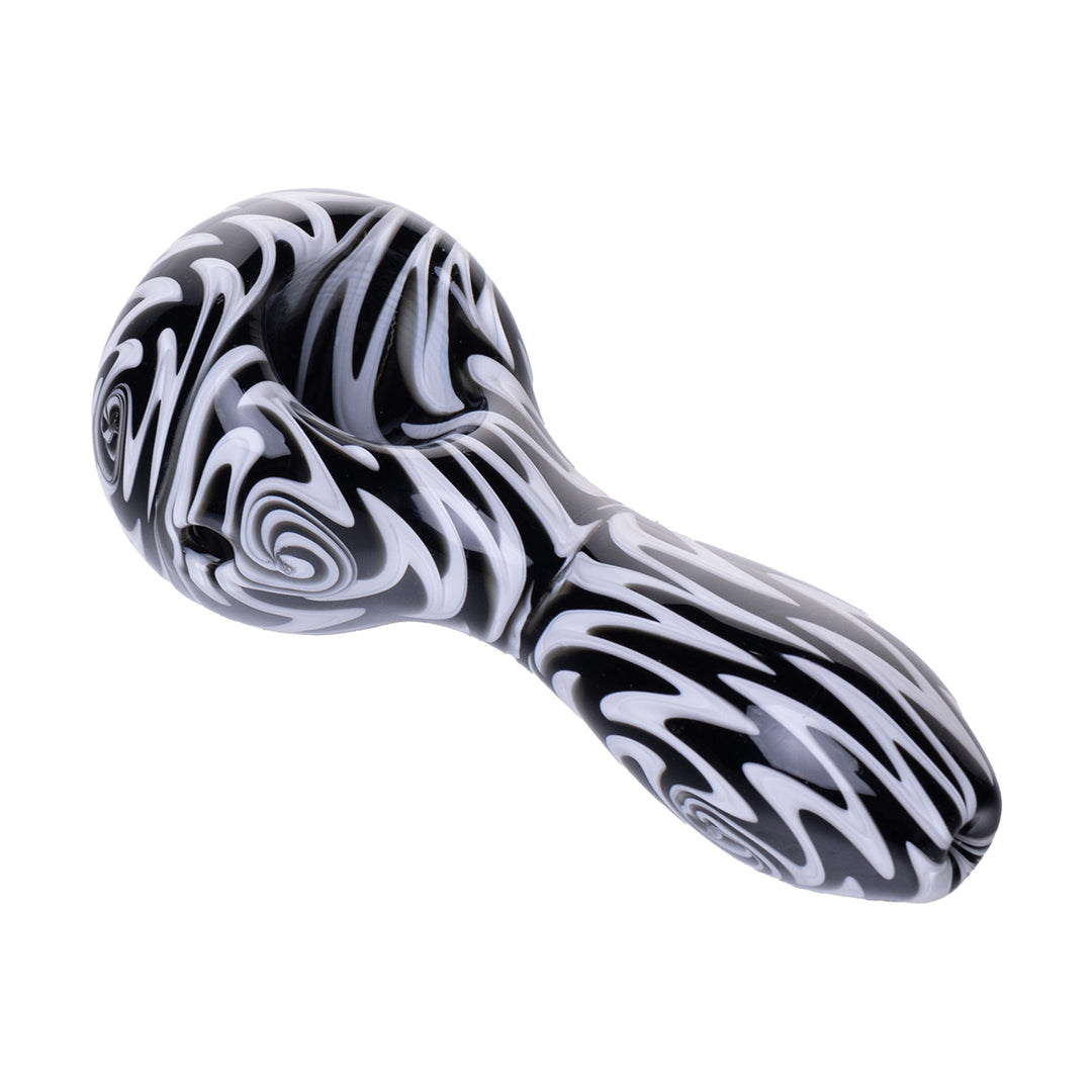 Human Grade Spoon Pipe Model A (Black & White Wig Wag)