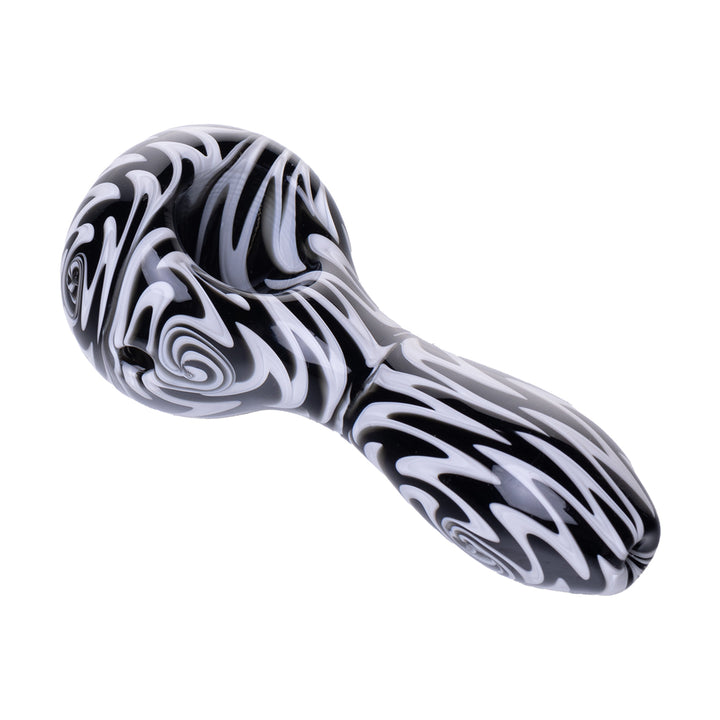 Human Grade Spoon Pipe Model A (Black & White Wig Wag)