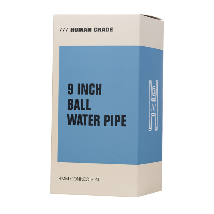 Human Grade 9" Ball Water Pipe (Clear with Black)