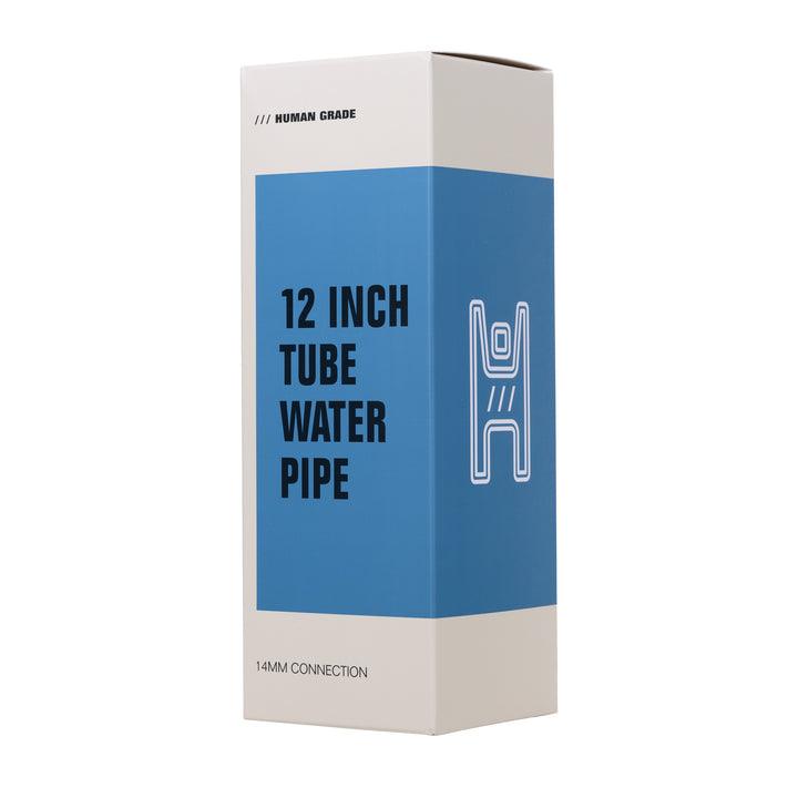 Human Grade 12" Straight Tube Water Pipe (Black Accents)