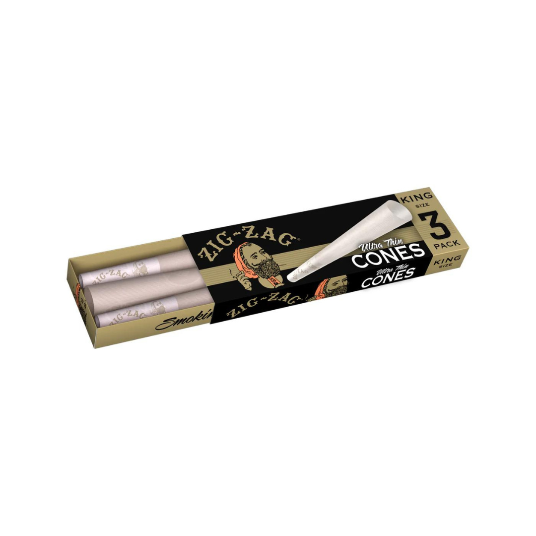 Zig Zag Ultra Thin Cones   King Size  3 Pack